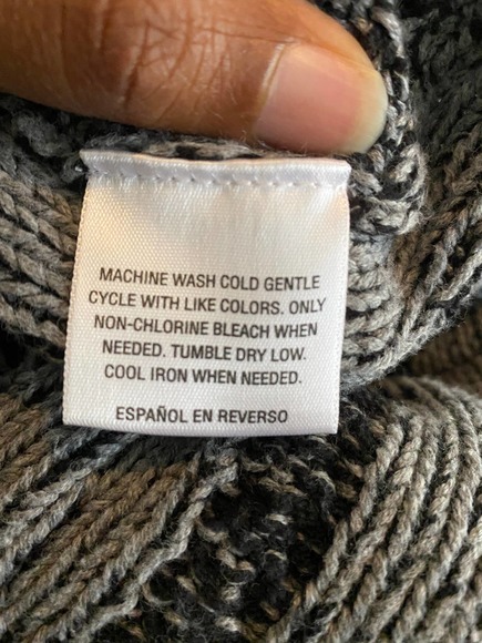 Vintage Sweater A-line Black Gray/Grey Size L Short Sleeve Cable Knit Crew Neck - Picture 3 of 5